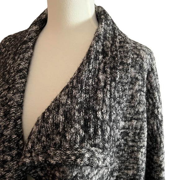 EILEEN FISHER CARDIGAN OPEN FRONT SHAWL COLLAR COTTON BABY ALPACA DRAPEY SZ LG - Picture 4 of 12